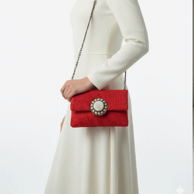 LAMORENA ORIGINE Red | Luxury Handmade Moroccan Clutch – Bohemian Chic Bag