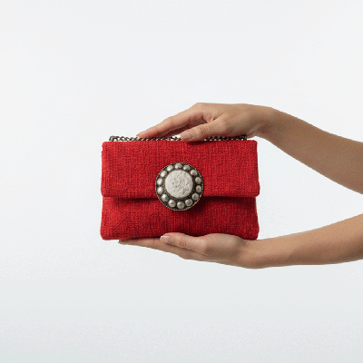 LAMORENA ORIGINE Red | Luxury Handmade Moroccan Clutch – Bohemian Chic Bag