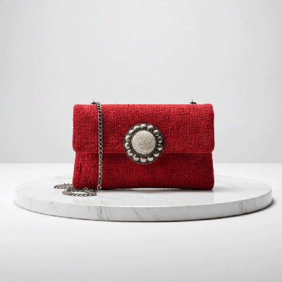 LAMORENA ORIGINE Red | Luxury Handmade Moroccan Clutch – Bohemian Chic Bag