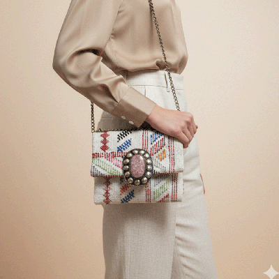 LAMORENA NOUR | Luxury Handmade Moroccan Clutch – Bohemian Chic Bag