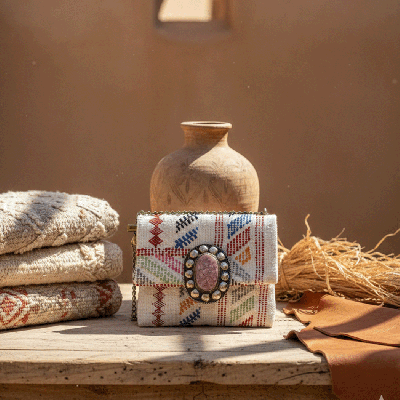 LAMORENA NOUR | Luxury Handmade Moroccan Clutch – Bohemian Chic Bag