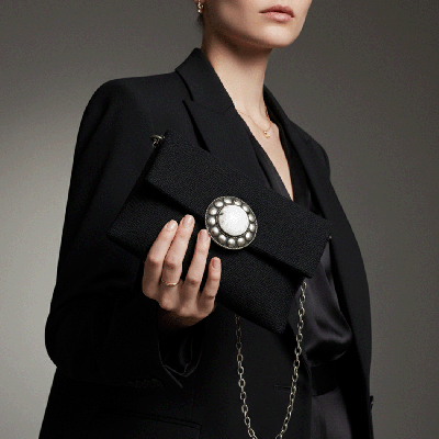 LAMORENA NEXA Black Royale | Luxury Handmade Moroccan Clutch