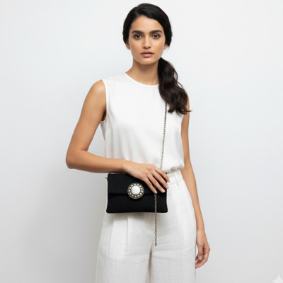 LAMORENA NEXA Black Royale | Luxury Handmade Moroccan Clutch