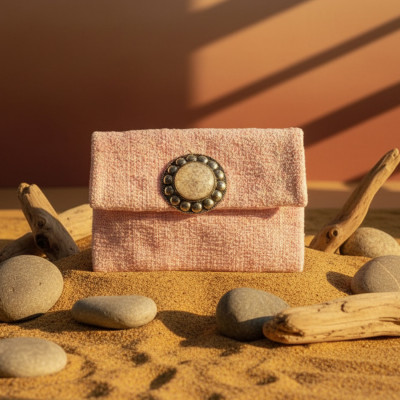 LAMORENA  VANTEA | SOFT PINK | Luxury Handmade Moroccan Clutch – Bohemian Chic Bag