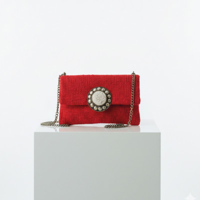 LAMORENA ORIGINE Red | Luxury Handmade Moroccan Clutch – Bohemian Chic Bag
