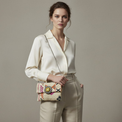 LA MORENA — IMPERIA | Handwoven Kilim Luxury Pochette - Amber Medallion