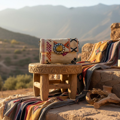 LA MORENA — IMPERIA | Handwoven Kilim Luxury Pochette - Amber Medallion