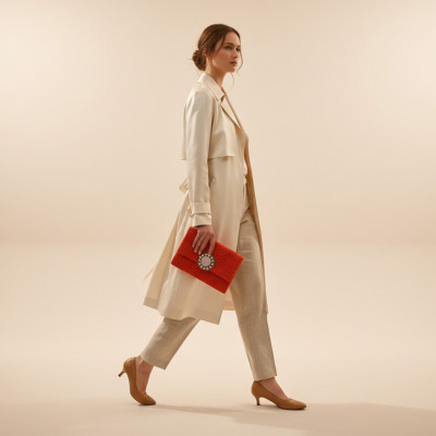 LA MORENA — ELIXA | Saffron Orange Handcrafted Luxury Tweed Pochette