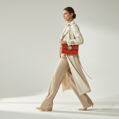 LA MORENA — ELIXA | Saffron Orange Handcrafted Luxury Tweed Pochette