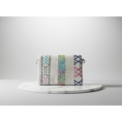 LA MORENA — SOVRANA | Handwoven Kilim Luxury Pochette - Emerald Medallion