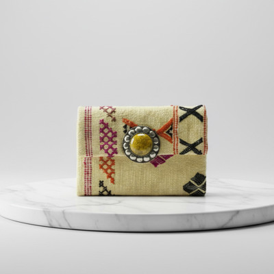 LA MORENA — IMPERIA | Handwoven Kilim Luxury Pochette - Amber Medallion