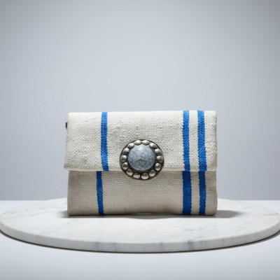 LAMORENA MARINA Bag – Elegant Blue Striped Luxury Handcrafted Bag